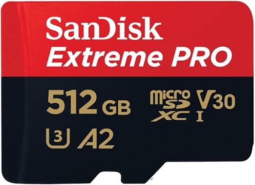 SanDisk Extreme Pro 512GB MicroSD - 200mb/s - Black/Red