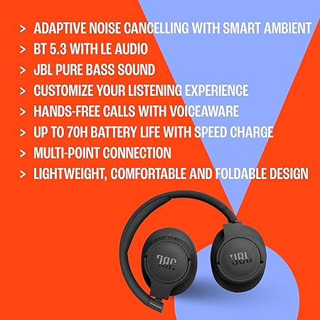 JBL Tune 770 NC Wireless Over-Ear Bluetooth Headphones - Image 3